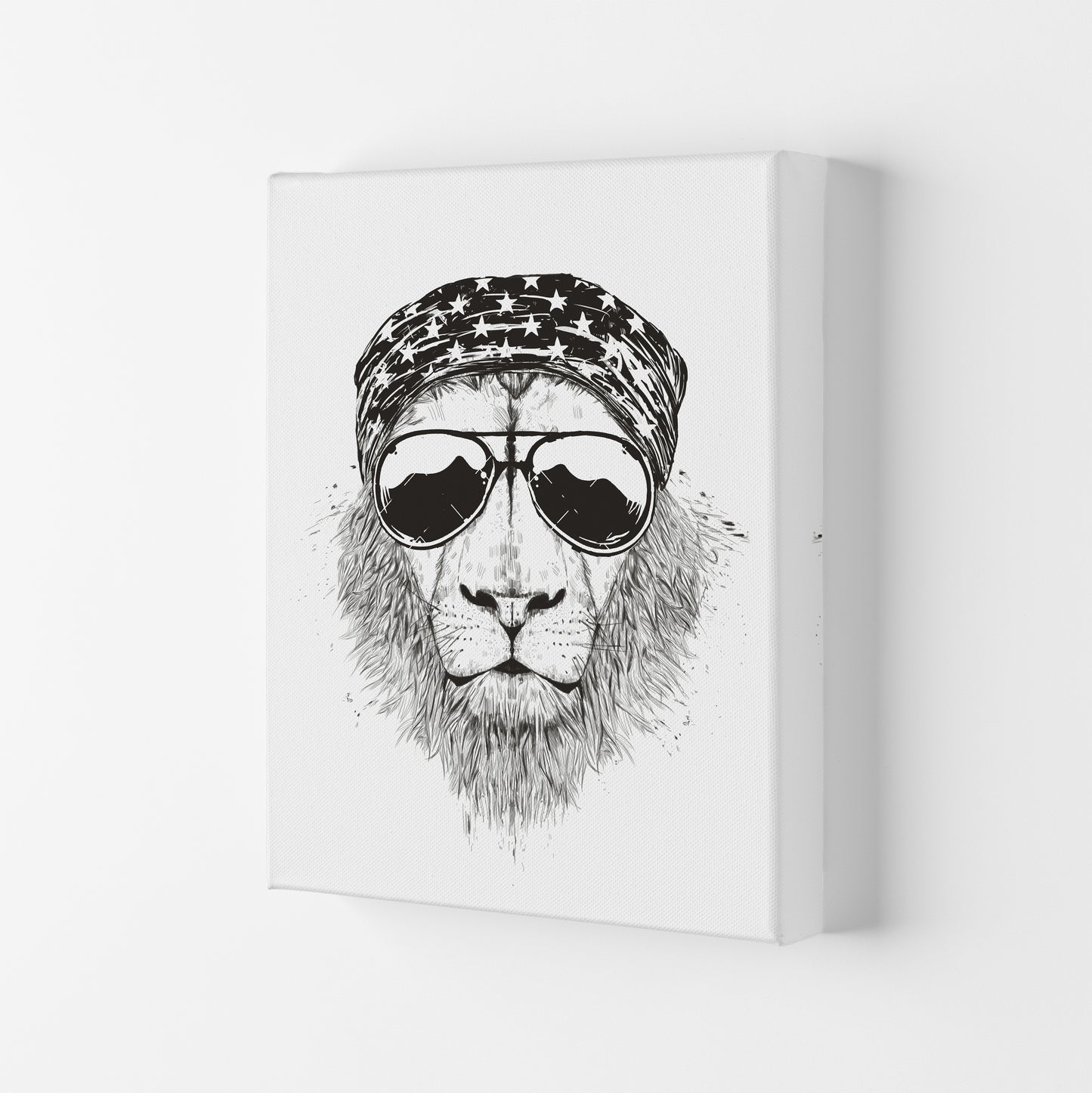 Wild Lion B&W Animal Art Print by Balaz Solti Canvas