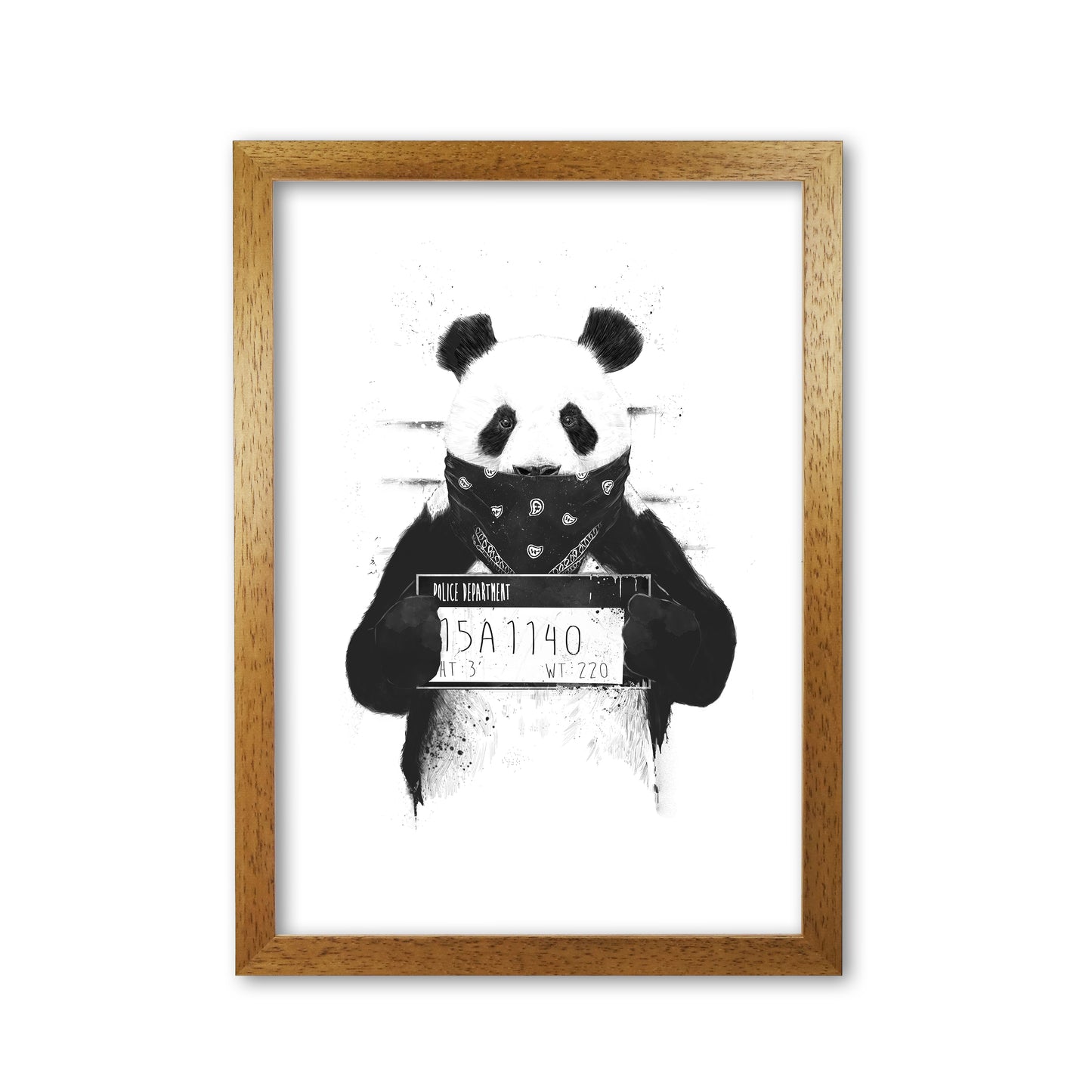 Bad Panda Animal Art Print by Balaz Solti Oak Grain