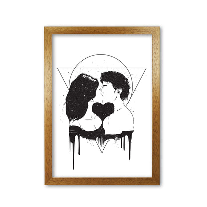 Cosmic Love B&W Art Print by Balaz Solti Oak Grain