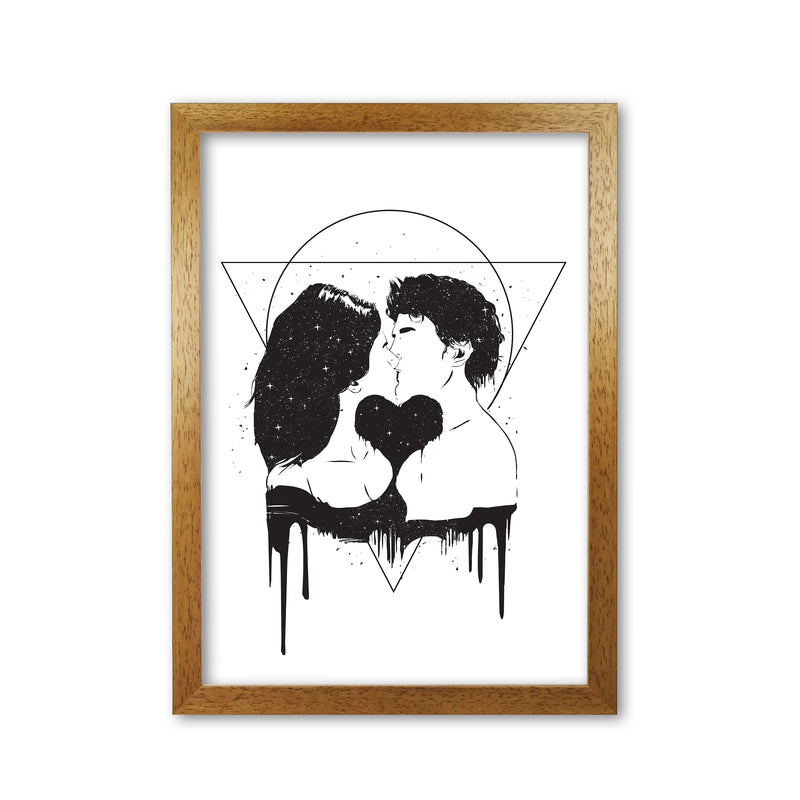 Cosmic Love B&W Art Print by Balaz Solti Oak Grain