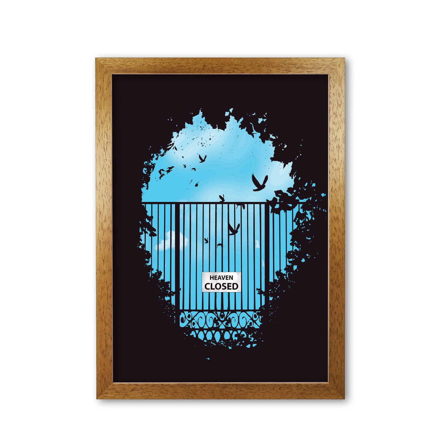 Heavens Door Art Print by Balaz Solti Oak Grain