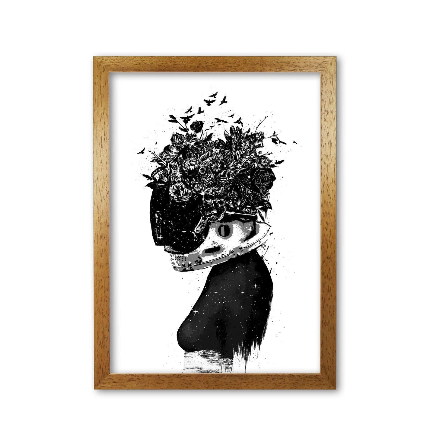 Hybrid Girl Art Print by Balaz Solti Oak Grain