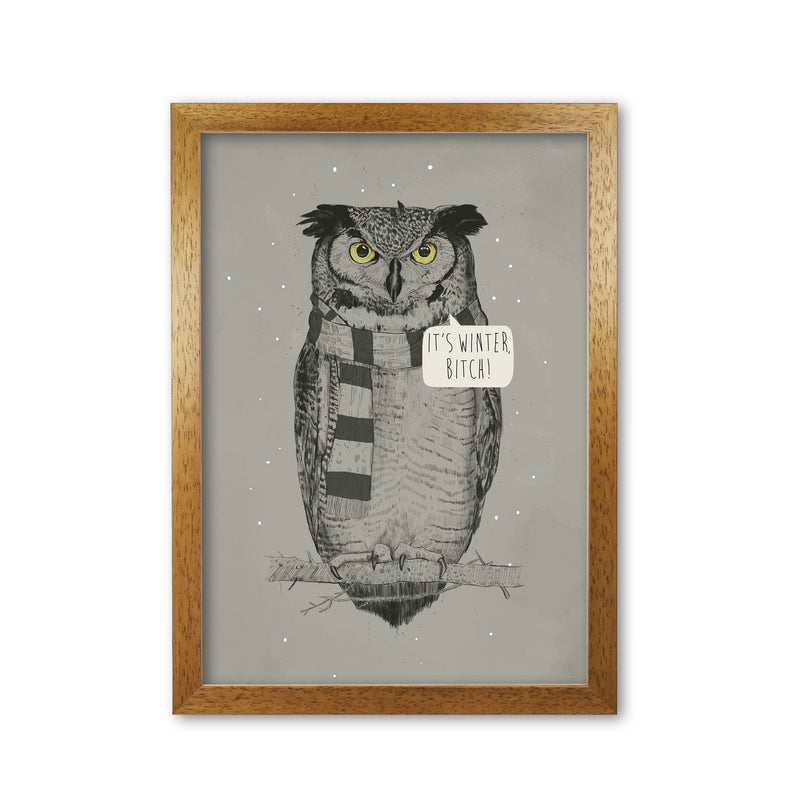 It's Winter B*tch Animal Art Print by Balaz Solti Oak Grain
