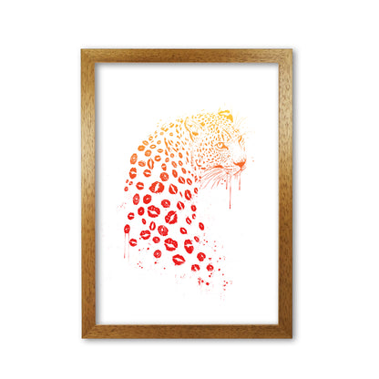 Kiss Me Leopard Animal Art Print by Balaz Solti Oak Grain