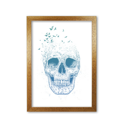 Let Them Fly Skull Gothic Art Print by Balaz Solti Oak Grain