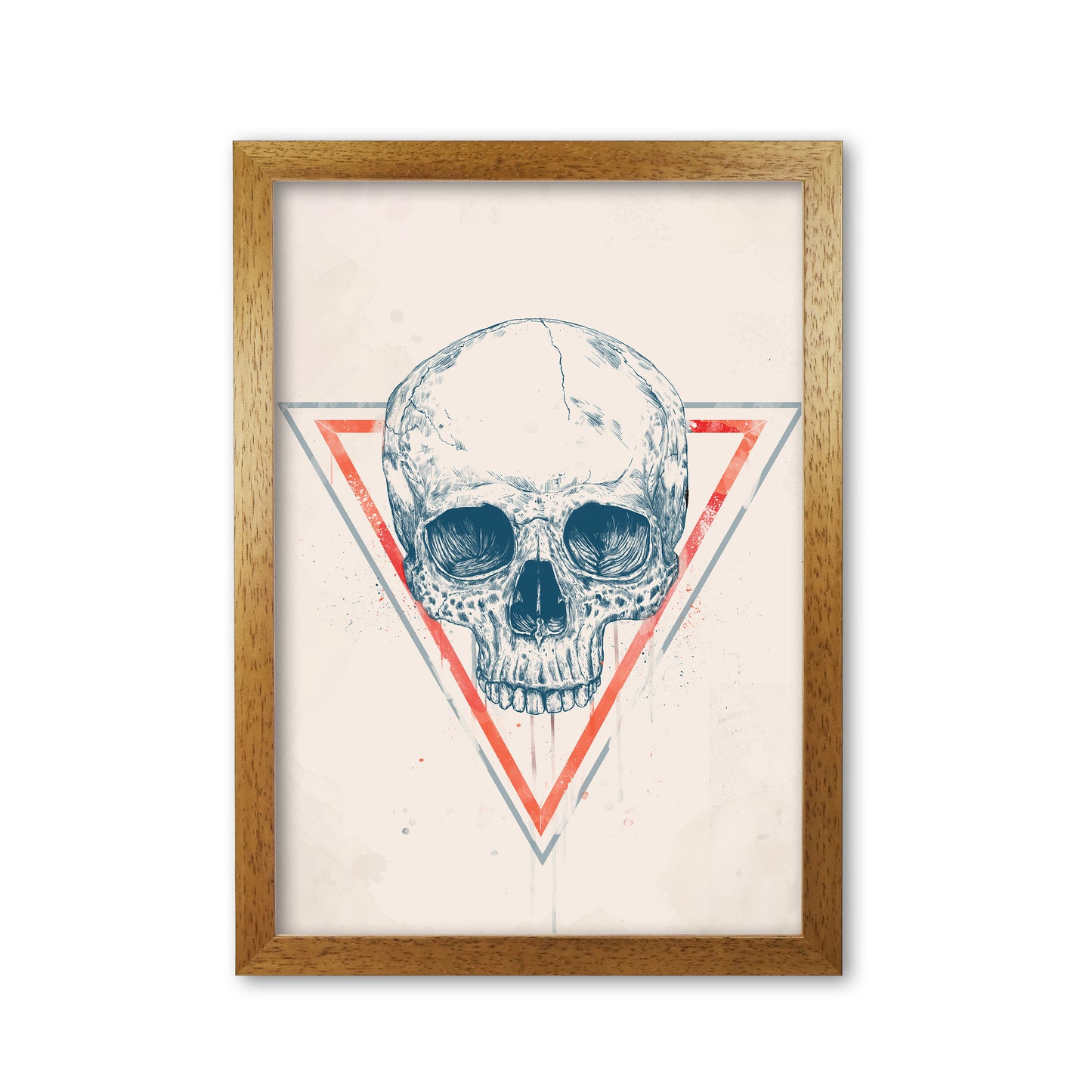 Skull In Triangles Art Print by Balaz Solti Oak Grain
