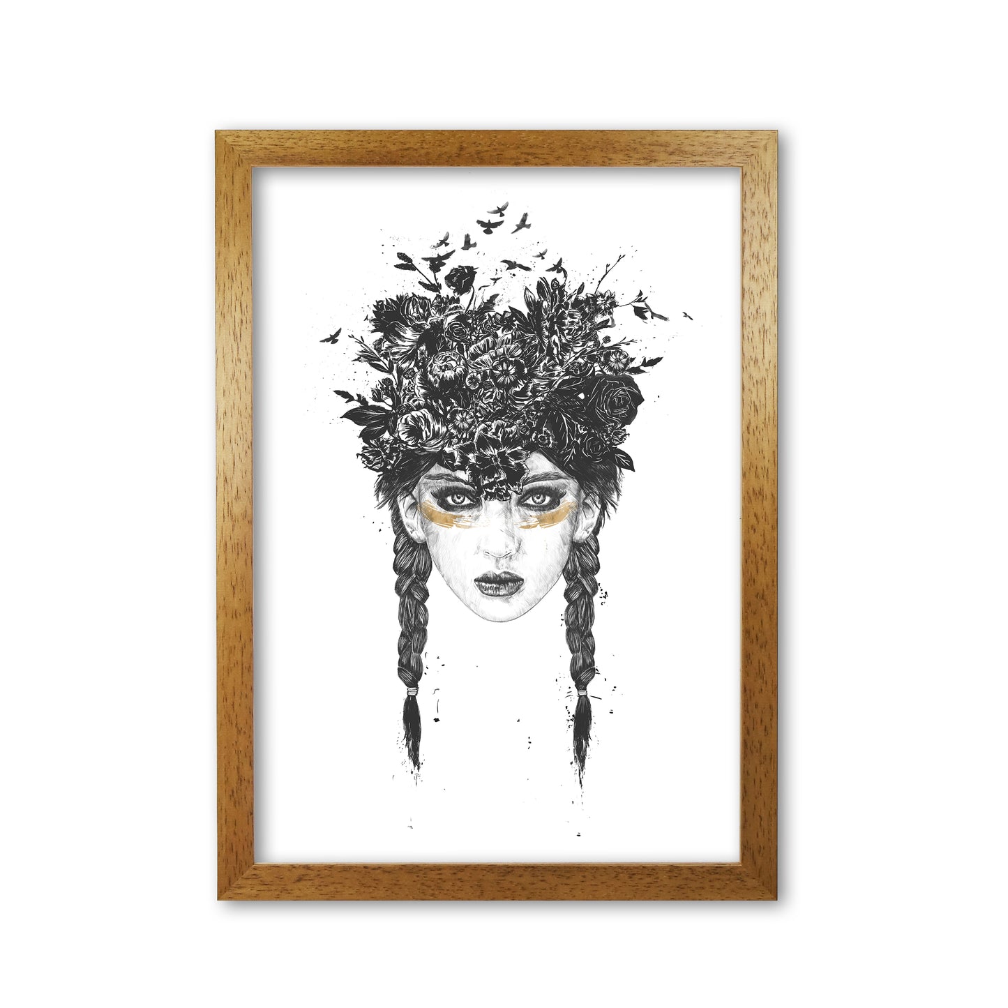 Summer Queen B&W Art Print by Balaz Solti Oak Grain