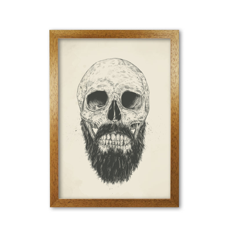 The Beards Not Dead Skull Art Print by Balaz Solti Oak Grain