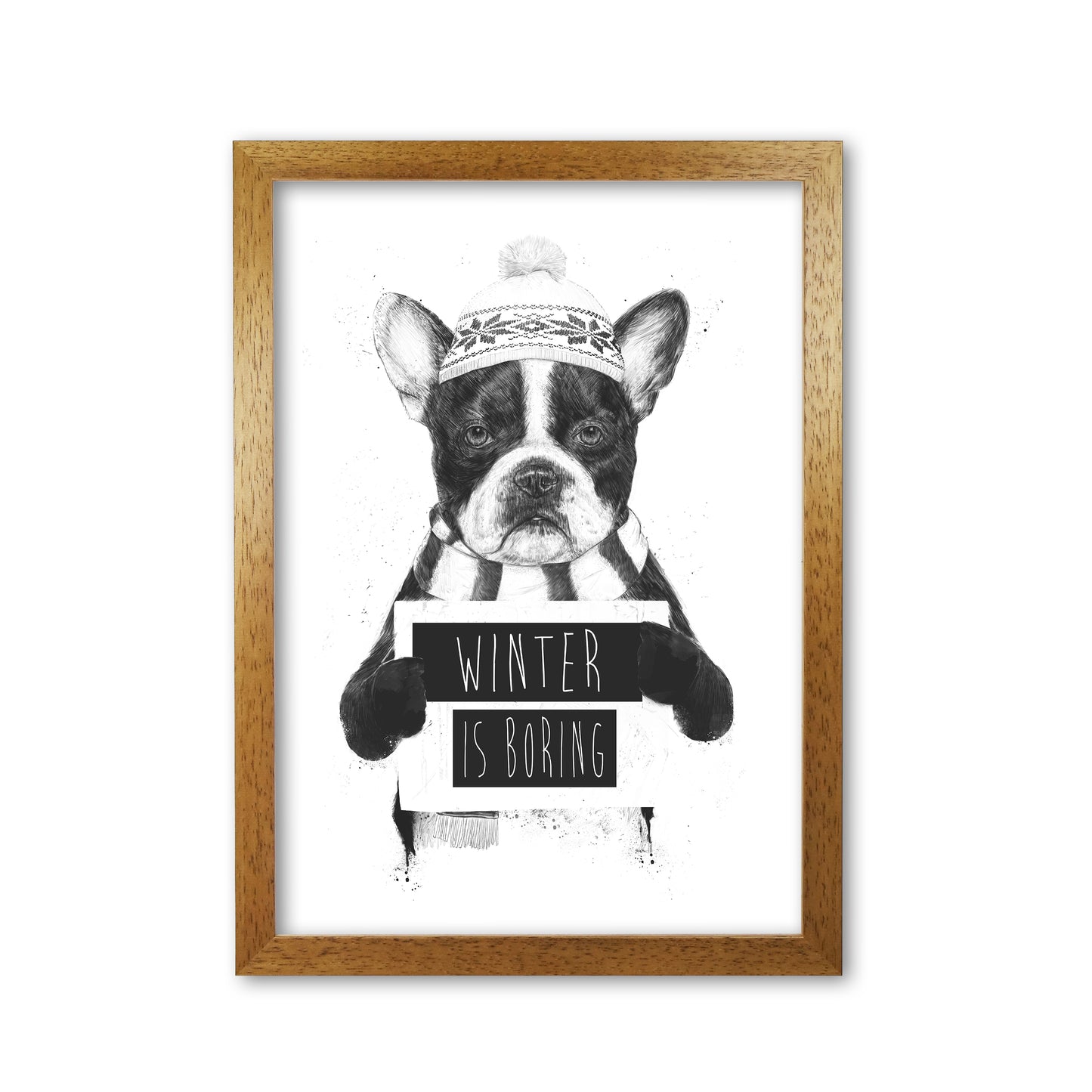 Winter Is Boring Animal Art Print by Balaz Solti Oak Grain
