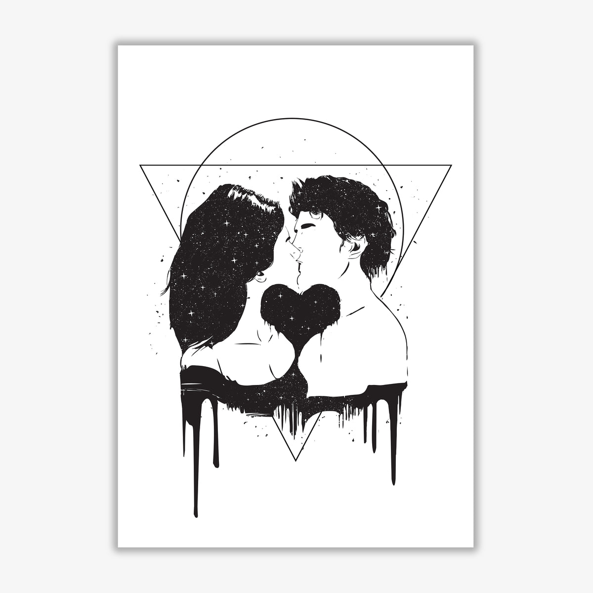Cosmic Love B&W Art Print by Balaz Solti Print Only