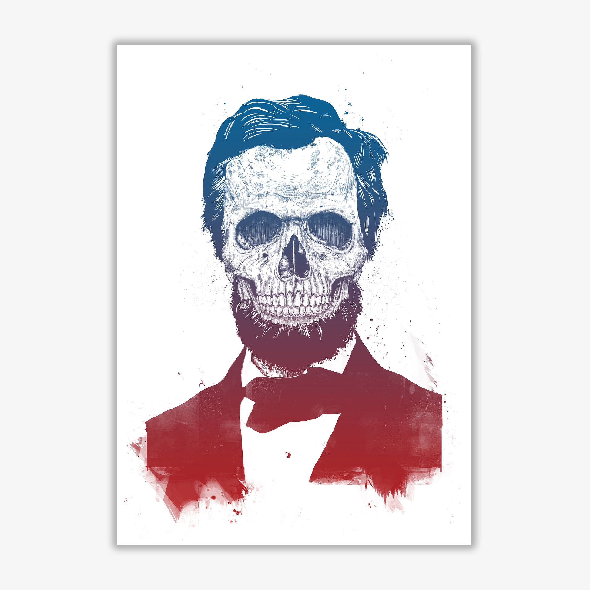 Dead Lincoln Skull Modern Art Print by Balaz Solti Print Only