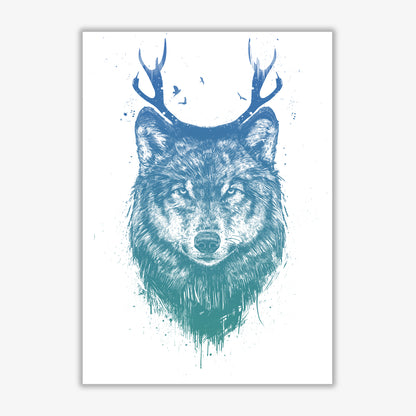 Deer Wolf Animal Art Print by Balaz Solti Print Only