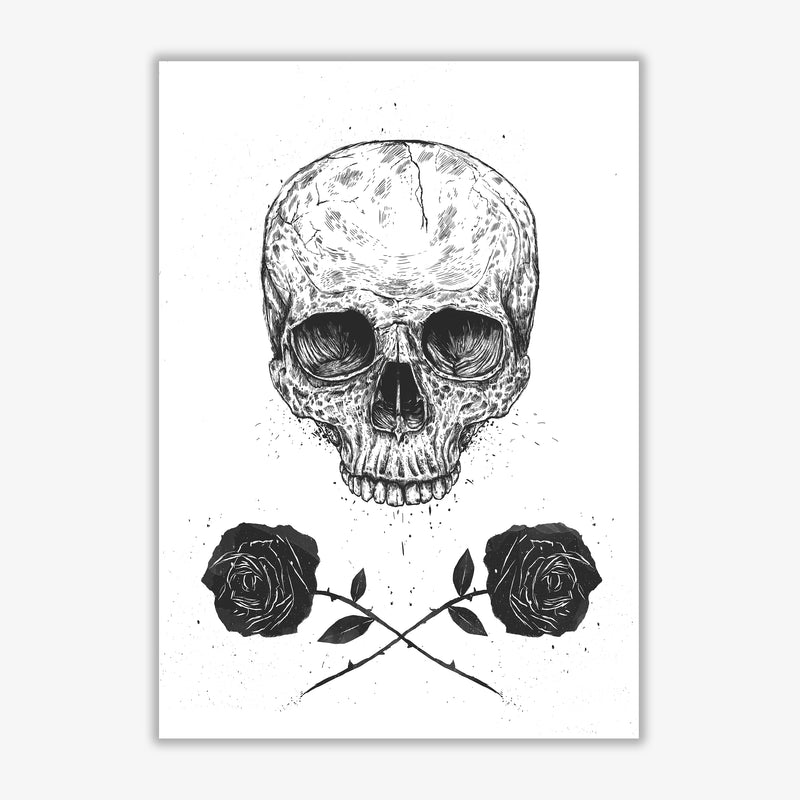 Skull And Roses Gothic Art Print by Balaz Solti Print Only