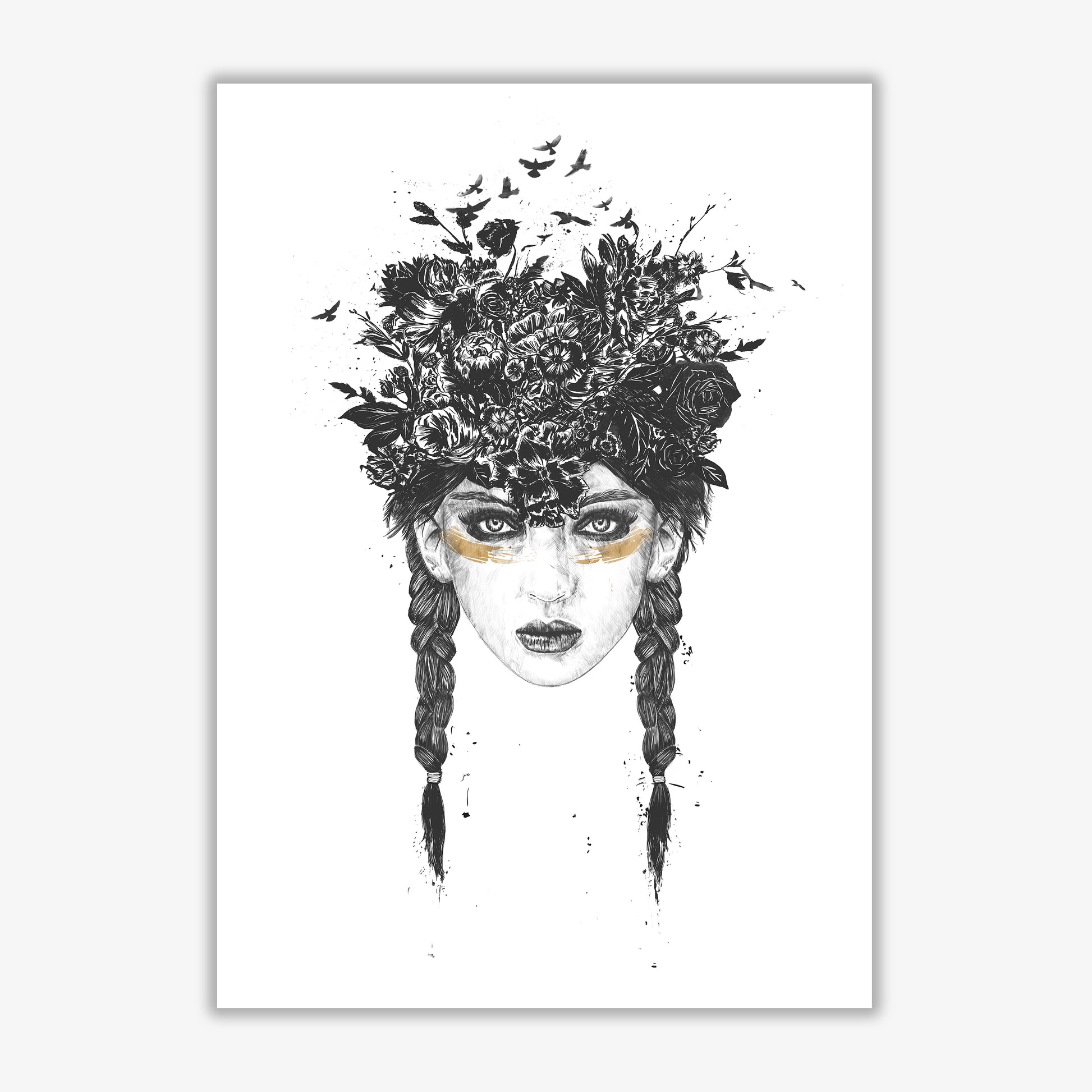 Summer Queen B&W Art Print by Balaz Solti Print Only