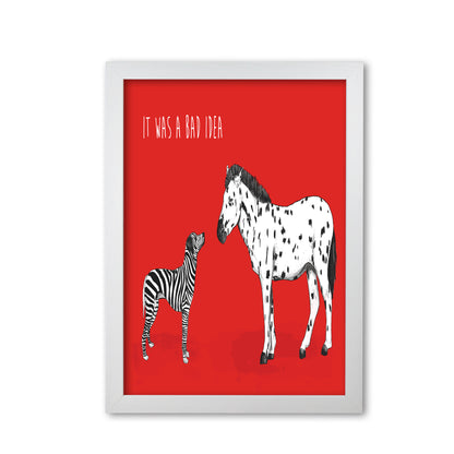 It Was A Bad Idea Humorous Animals Animal Art Print by Balaz Solti White Grain