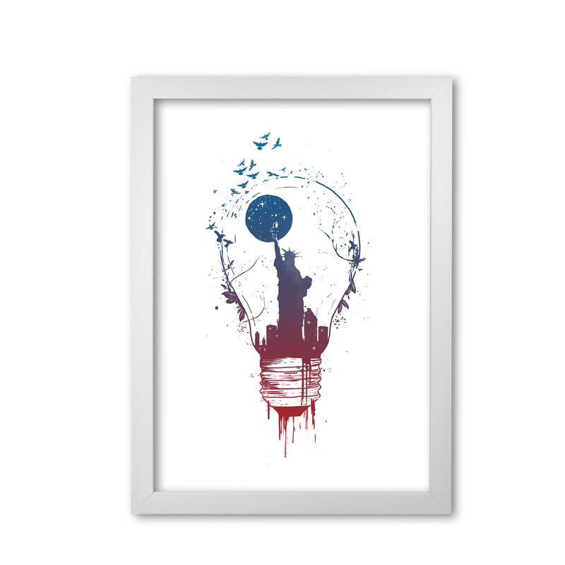 Big City Lights Art Print by Balaz Solti White Grain
