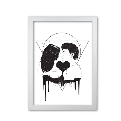 Cosmic Love B&W Art Print by Balaz Solti White Grain