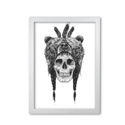Dead Shaman B&W Gothic Art Print by Balaz Solti White Grain