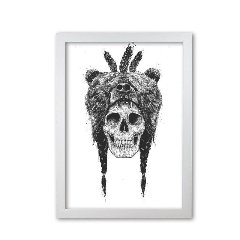 Dead Shaman B&W Gothic Art Print by Balaz Solti White Grain