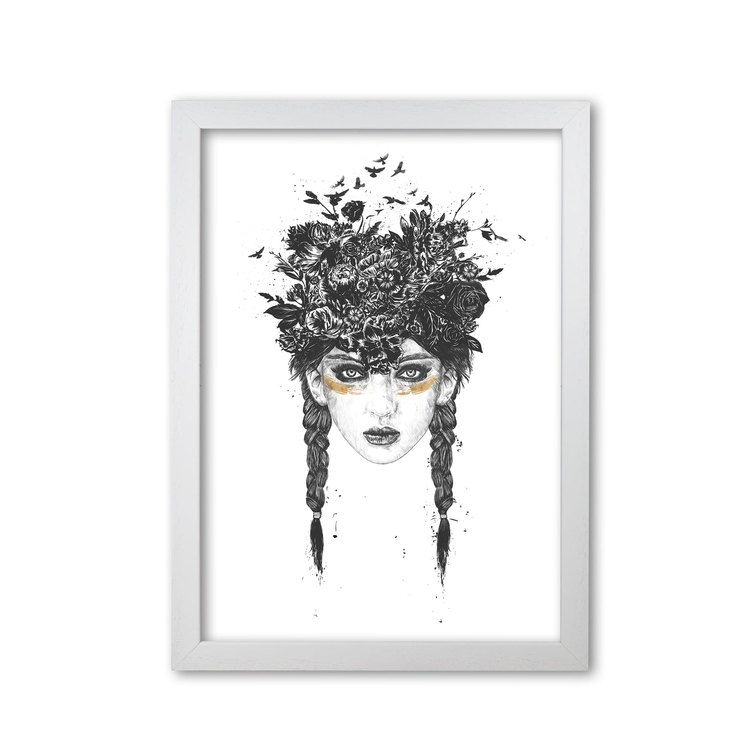 Summer Queen B&W Art Print by Balaz Solti White Grain