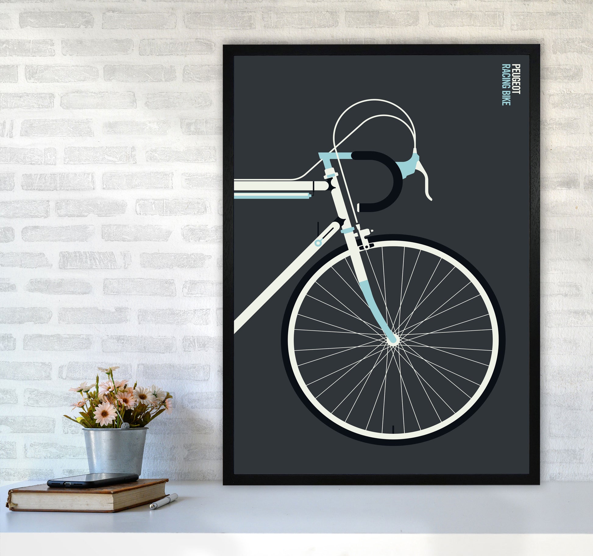 Peugeot front Art Print by Bo Lundberg A1 White Frame