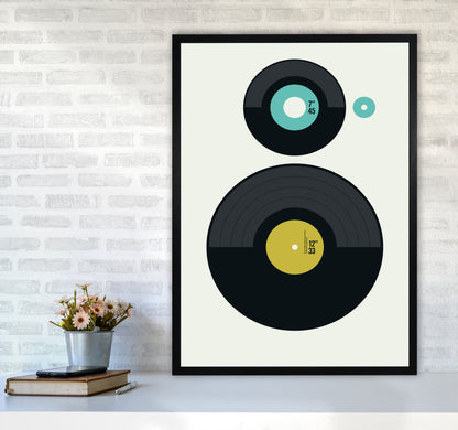 Icons LP vs EP Rev Art Print by Bo Lundberg A1 White Frame