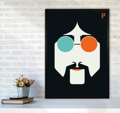 Icons John Lennon Art Print by Bo Lundberg A1 White Frame