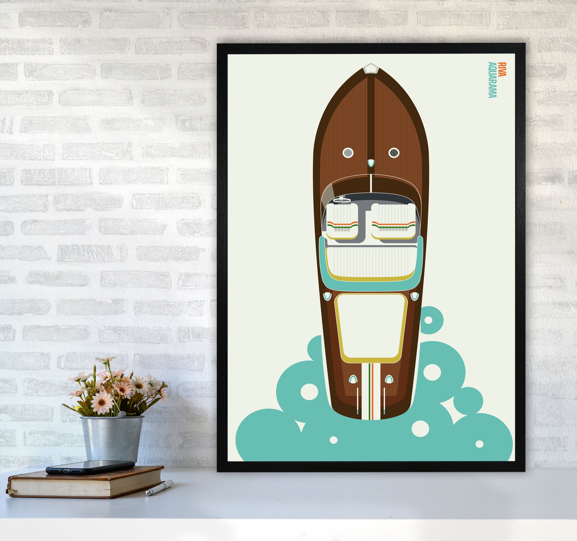 Icons Riva Art Print by Bo Lundberg A1 White Frame