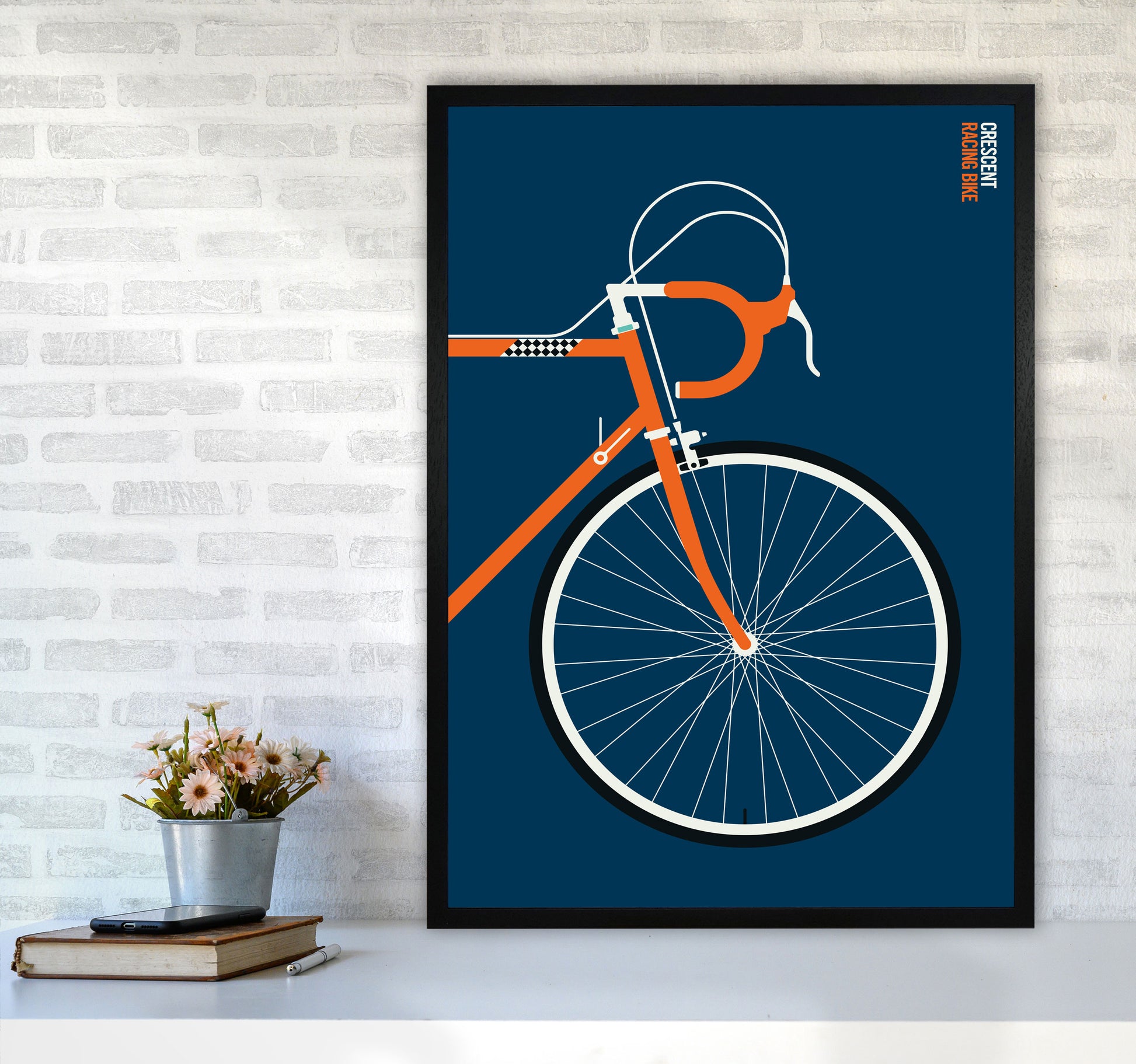 Icons Crescent Front Art Print by Bo Lundberg A1 White Frame