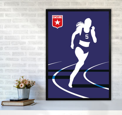 Runner Art Print by Bo Lundberg A1 White Frame