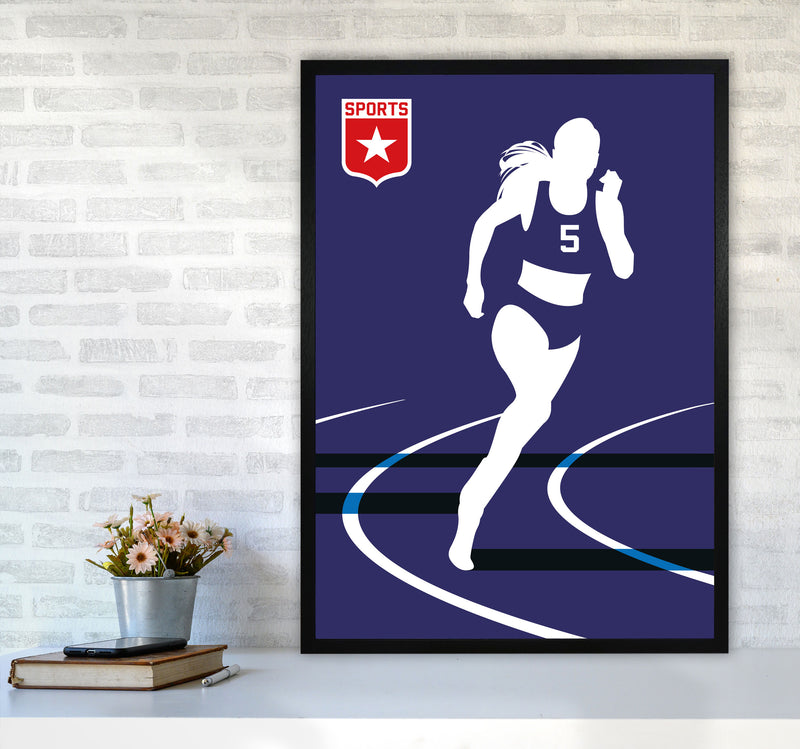 Runner Art Print by Bo Lundberg A1 White Frame