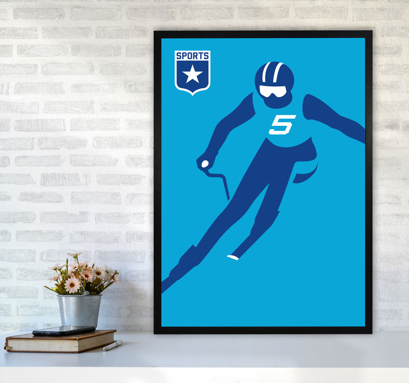 Slalom Art Print by Bo Lundberg A1 White Frame