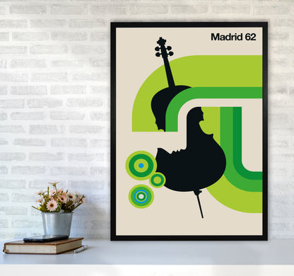 Madrid 62 Art Print by Bo Lundberg A1 White Frame