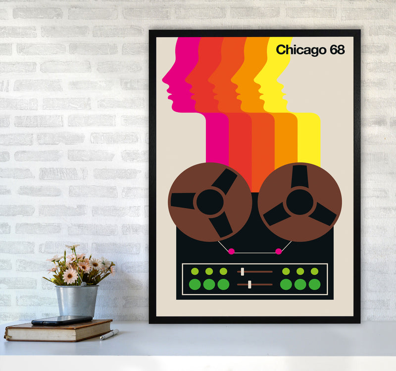 Chicago 68 Art Print by Bo Lundberg A1 White Frame