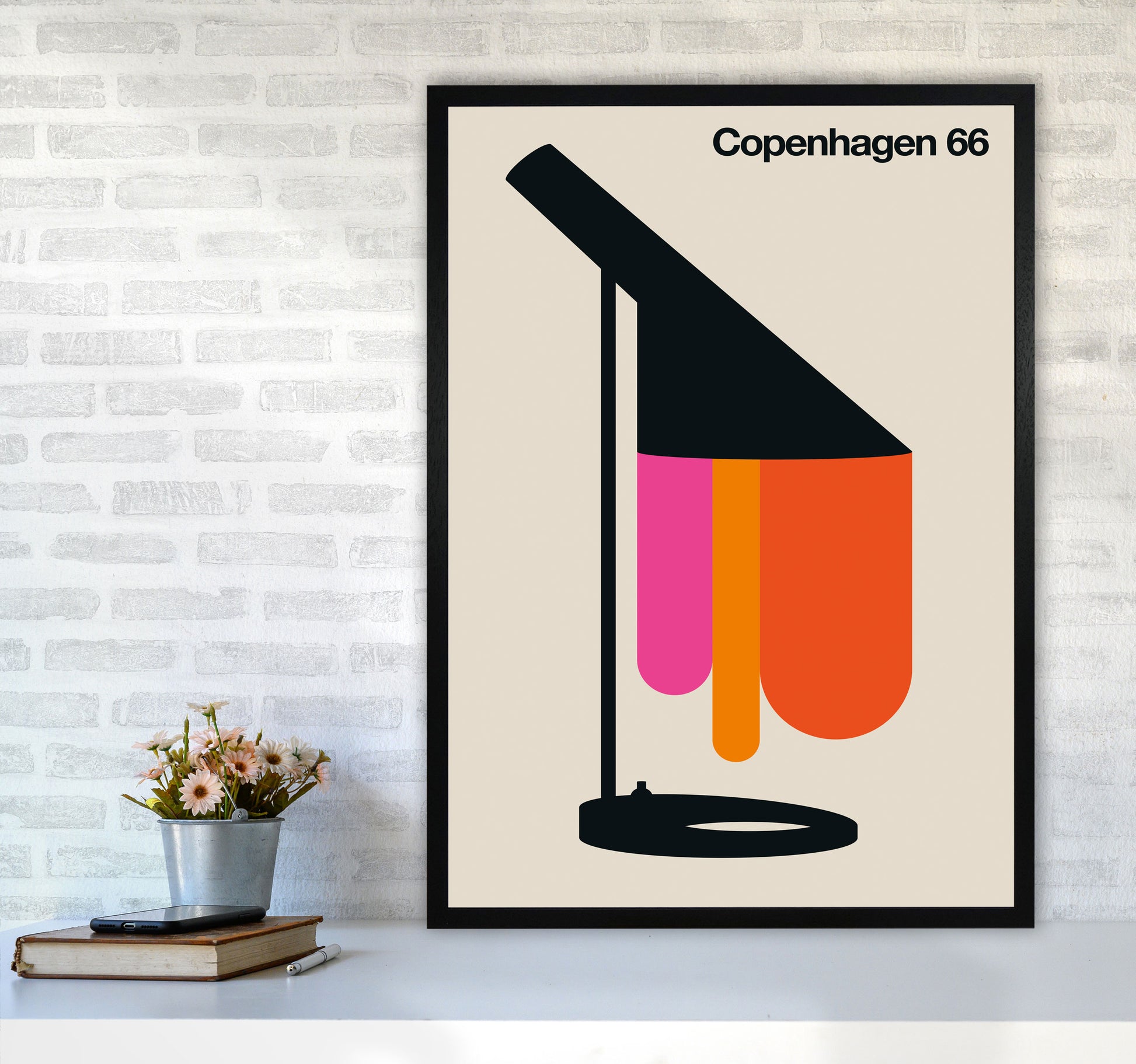 Copenhagen 66 Art Print by Bo Lundberg A1 White Frame