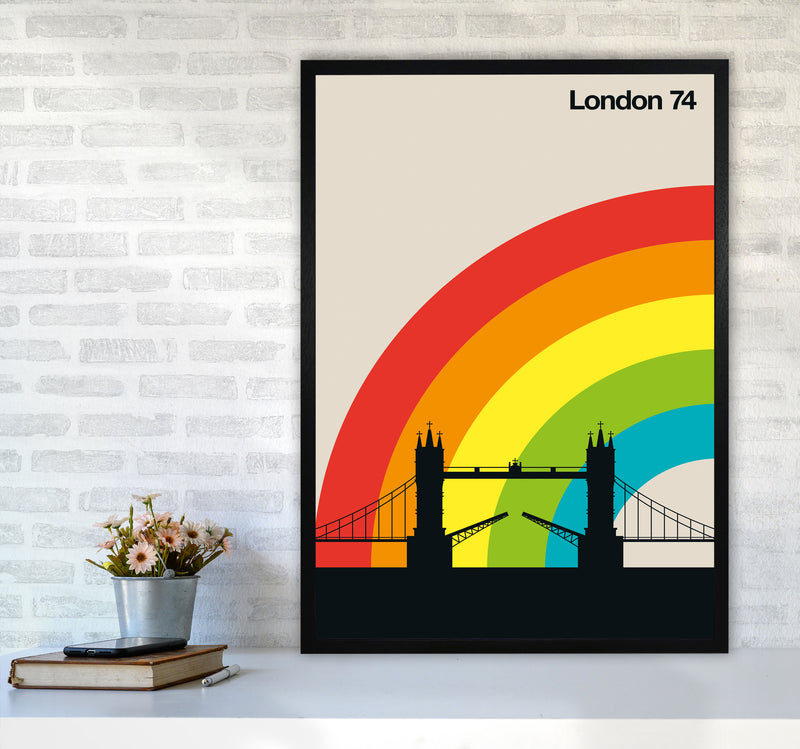 London 74 Art Print by Bo Lundberg A1 White Frame