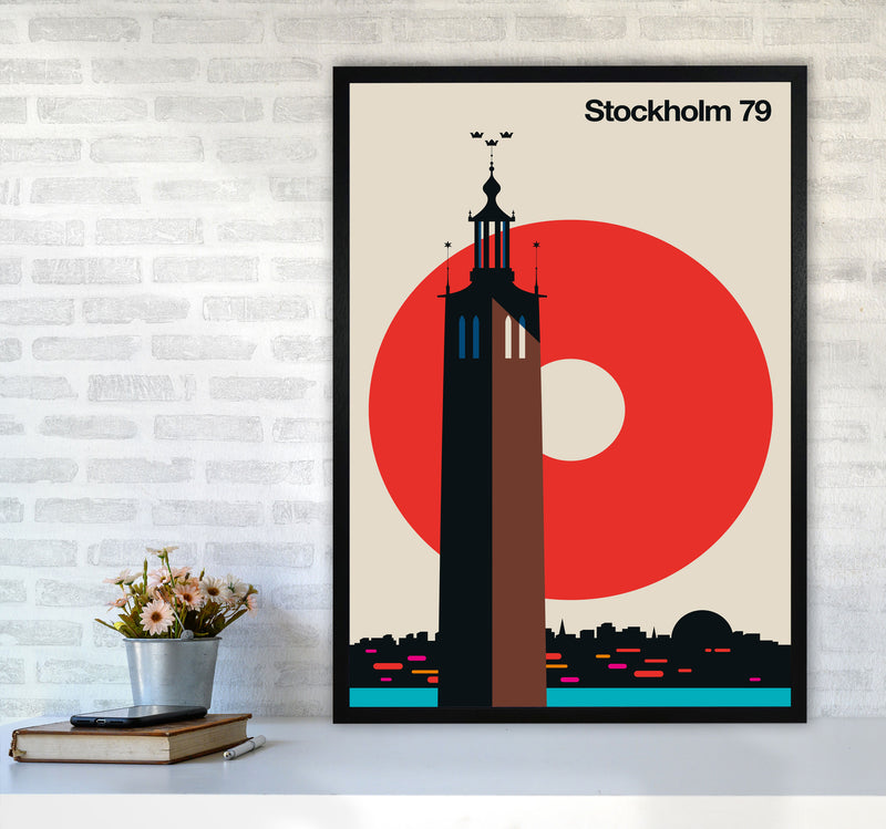 Stockholm 79 Art Print by Bo Lundberg A1 White Frame
