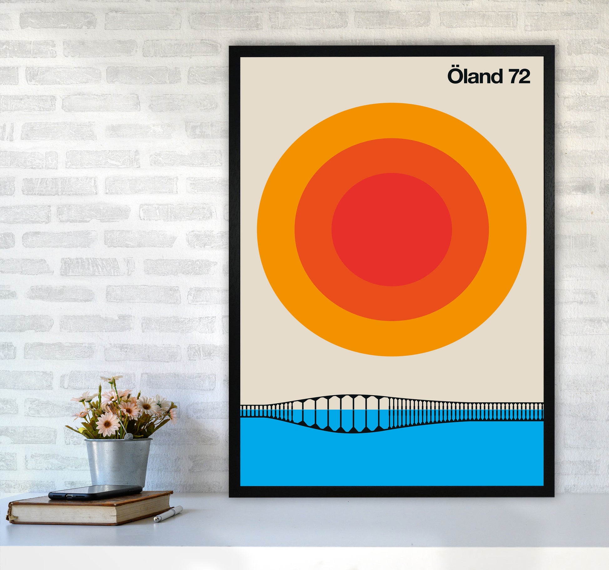 Öland 72 Art Print by Bo Lundberg A1 White Frame