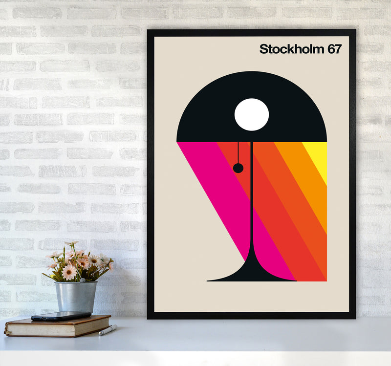 Stockholm 67 Art Print by Bo Lundberg A1 White Frame