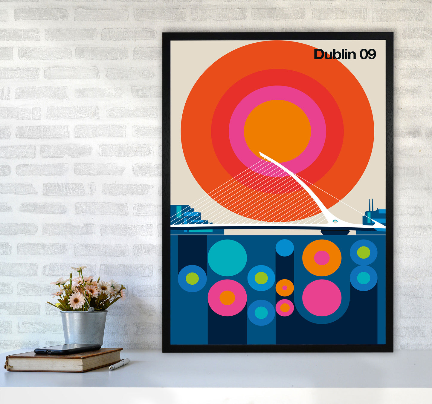Dublin 09 Art Print by Bo Lundberg A1 White Frame