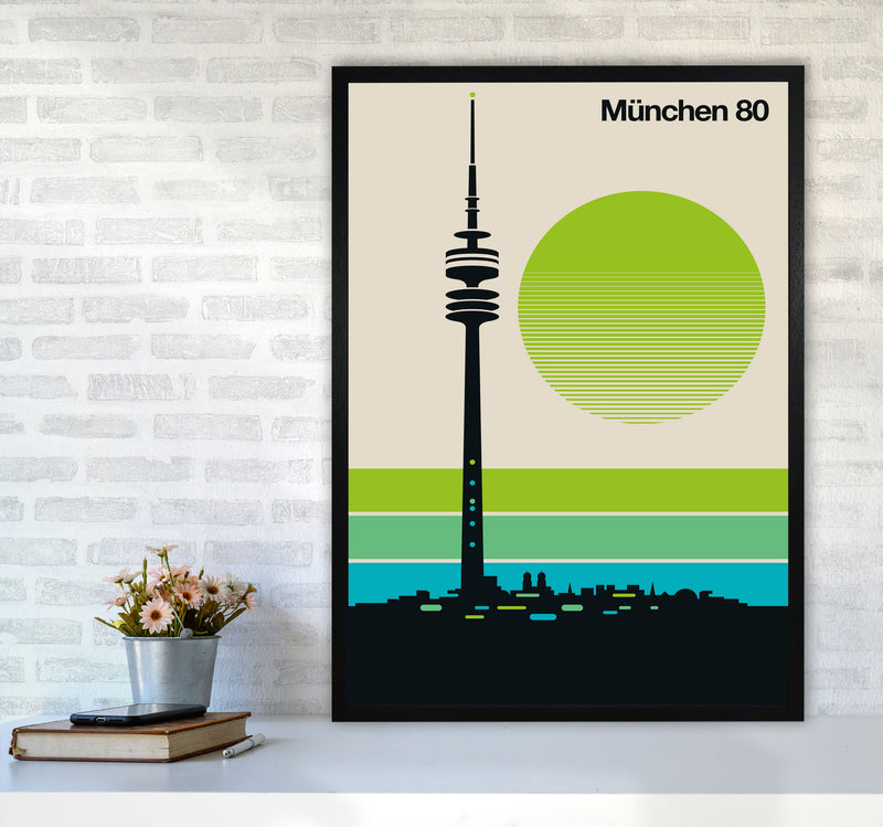 München 80 Art Print by Bo Lundberg A1 White Frame