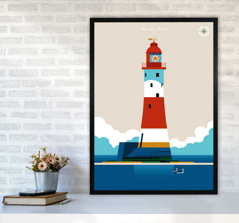 Beachy Head Art Print by Bo Lundberg A1 White Frame