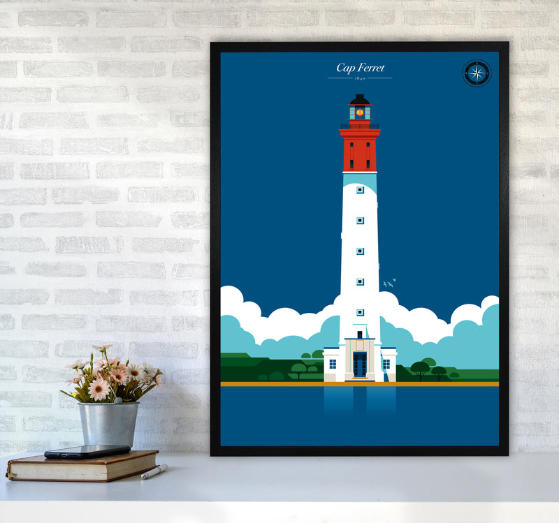 Cap Ferret Art Print by Bo Lundberg A1 White Frame