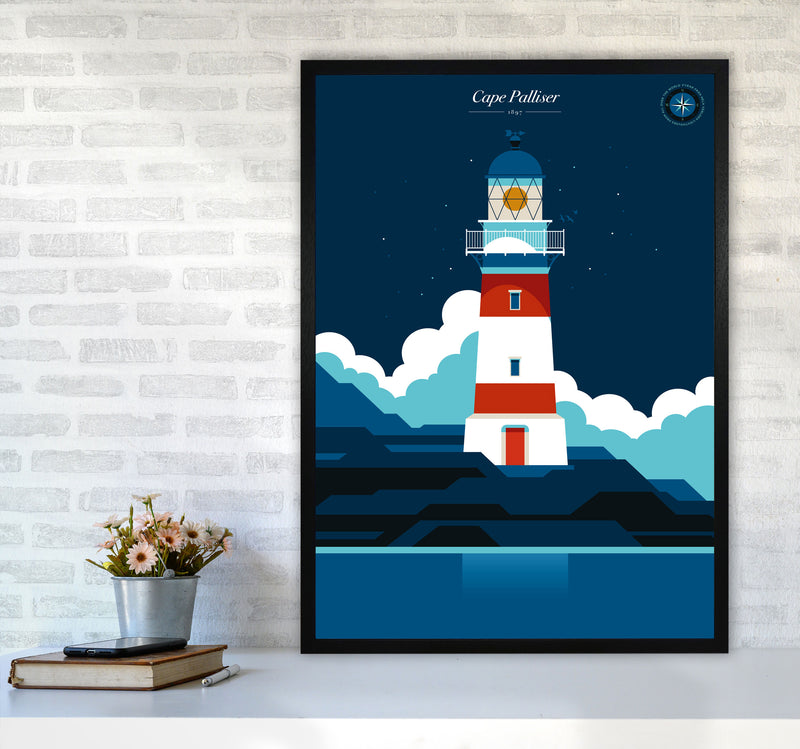 Cape Palliser Art Print by Bo Lundberg A1 White Frame