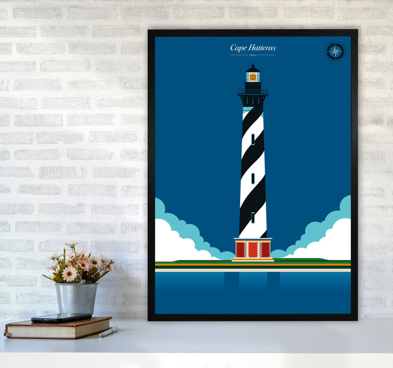 Cape Hatteras Art Print by Bo Lundberg A1 White Frame