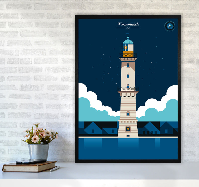 Warnemünde Art Print by Bo Lundberg A1 White Frame