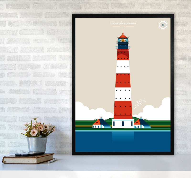Westerheversand Art Print by Bo Lundberg A1 White Frame