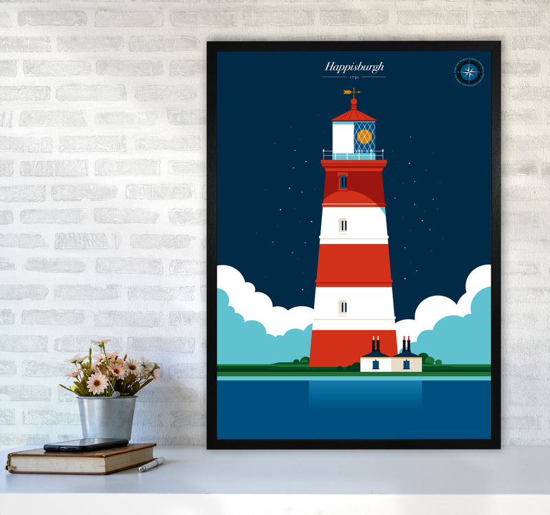 Happisburgh Art Print by Bo Lundberg A1 White Frame