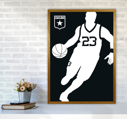 Basketball Black Art Print by Bo Lundberg A1 Print Only