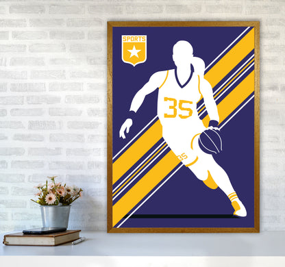 Basketball Blue Art Print by Bo Lundberg A1 Print Only